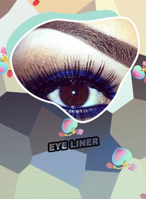 Navy blue eyeliner brown eyes
